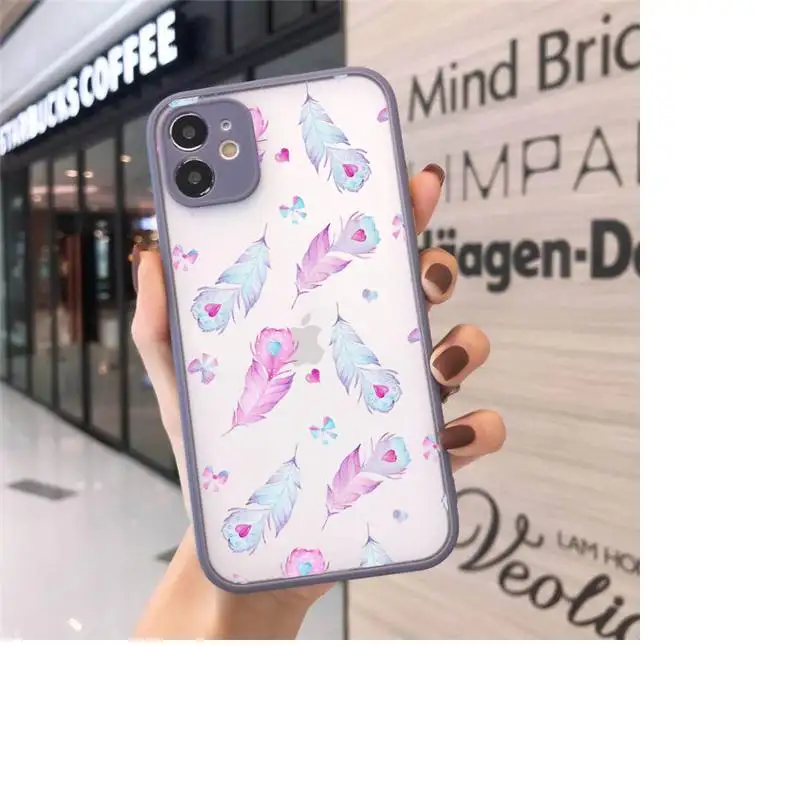 

rose gold palm tree Phone Cases matte transparent For iphone 7 8 11 12 plus mini x xs xr pro max cover