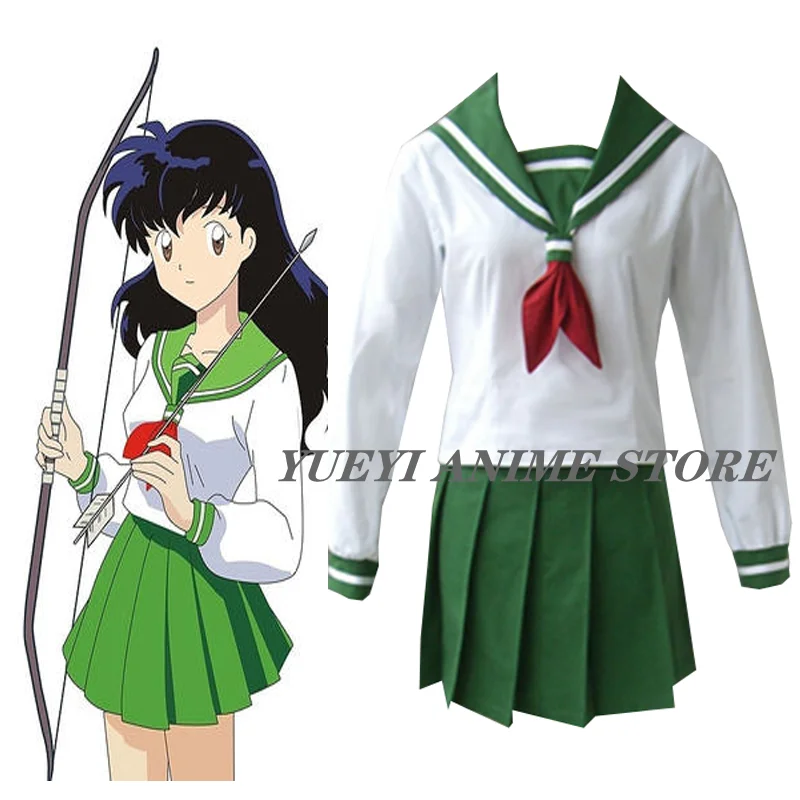 

Anime Inuyasha Higurashi Kagome Cosplay Costumes Girls School Uniform Women Sailor Suits