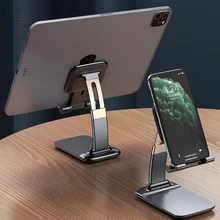 GTWIN  Foldable Desk Phone Holder Stand For iPhone 13 iPad Xiaomi Adjustable Gravity Metal Table Desktop Cell Smartphone Stand