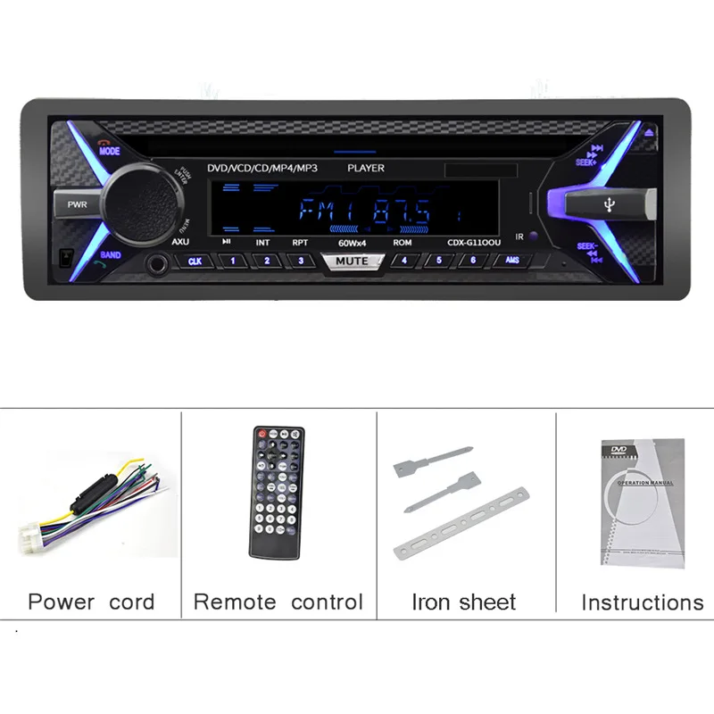 Автомобильный DVD MP3 медиаплеер One Din Bluetooth Музыка CD автомобильный радиоплеер 12 в 35