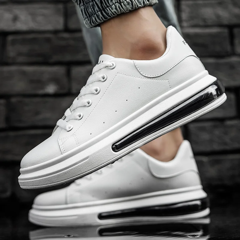 

Breathable Men's Sneakers Brand fashion Pu Leather Black White Shoes Zapatos Hombre Sapatos Outdoor Flat Shoes Mens Style Shoes