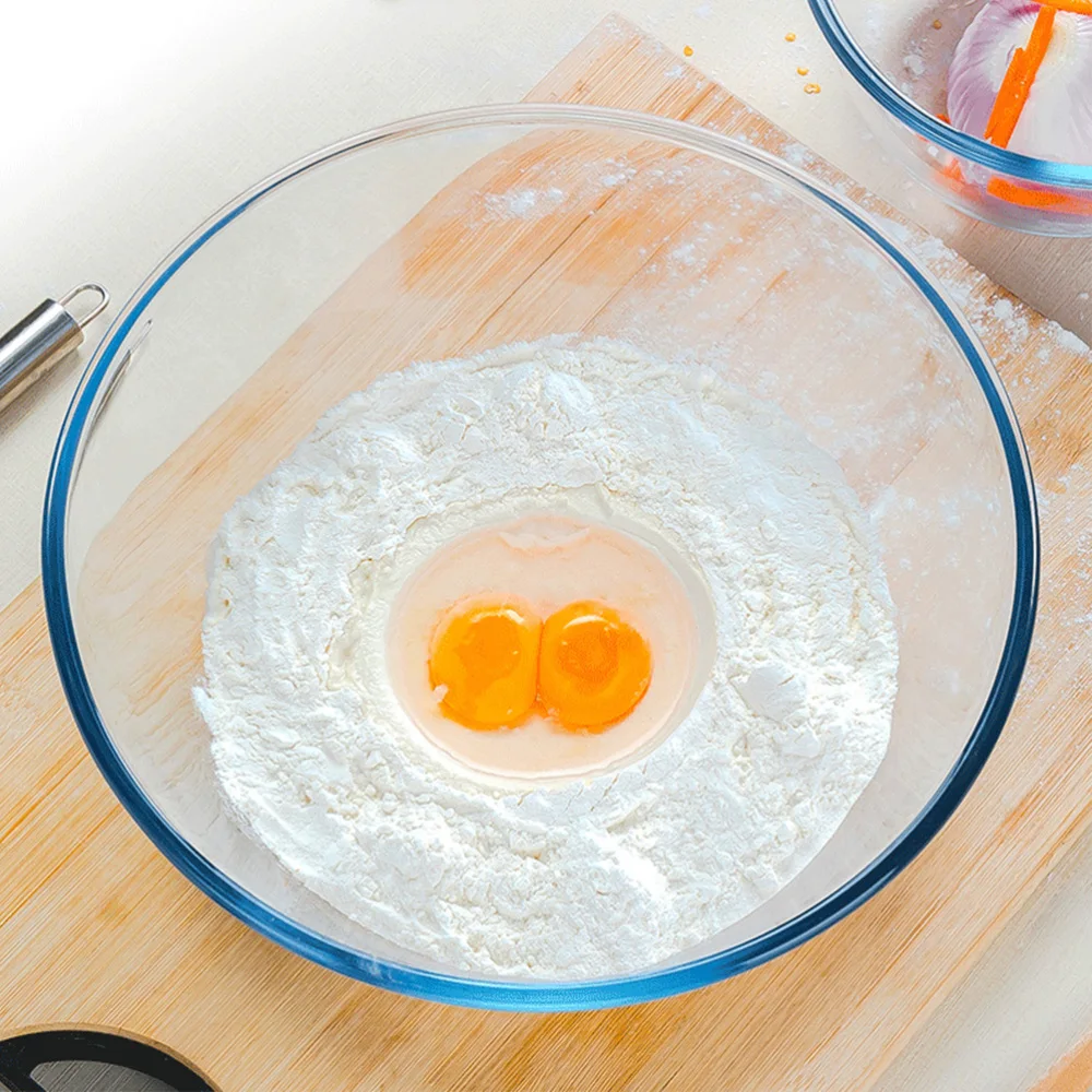 

1pc Glass Salad Bowl Transparent Fruit Container Food Serving Bowl Party Supply