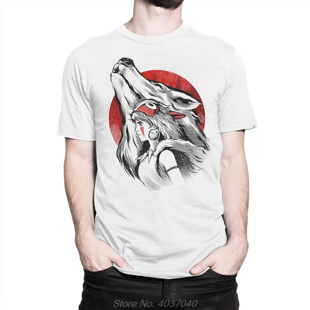 Принцесса Мононоке футболка в стиле аниме волка с принцессой мужские и женские