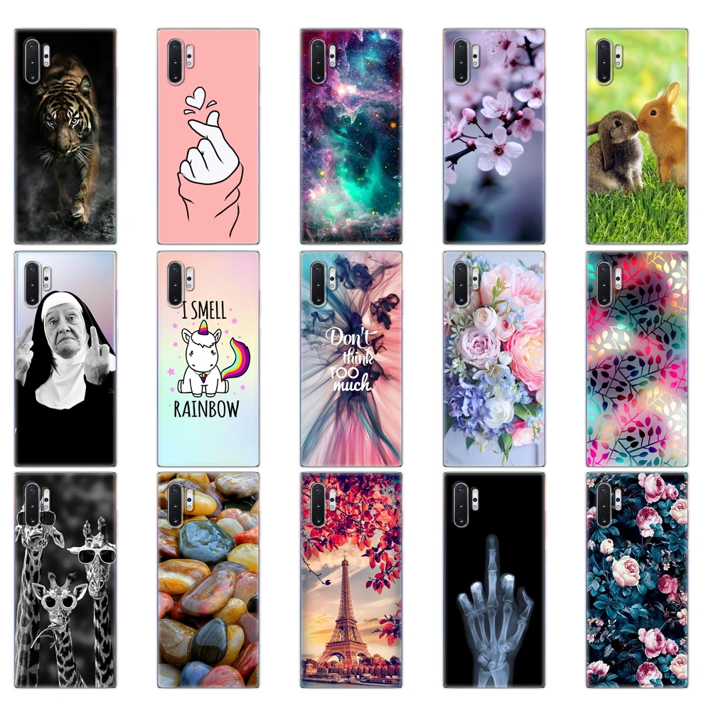 Силиконовый чехол для Samsung Galaxy Note 10 Note10 мягкий из ТПУ задней панели телефона plus