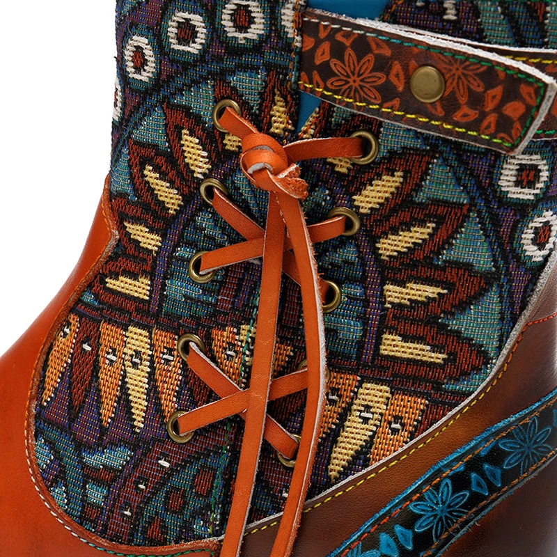 

Retro Bohemian Boots Women Shoes Woman Spring Autumn PU Leather Motorcycle Boots Zipper Chunky Heel Ankle Shoes 2020