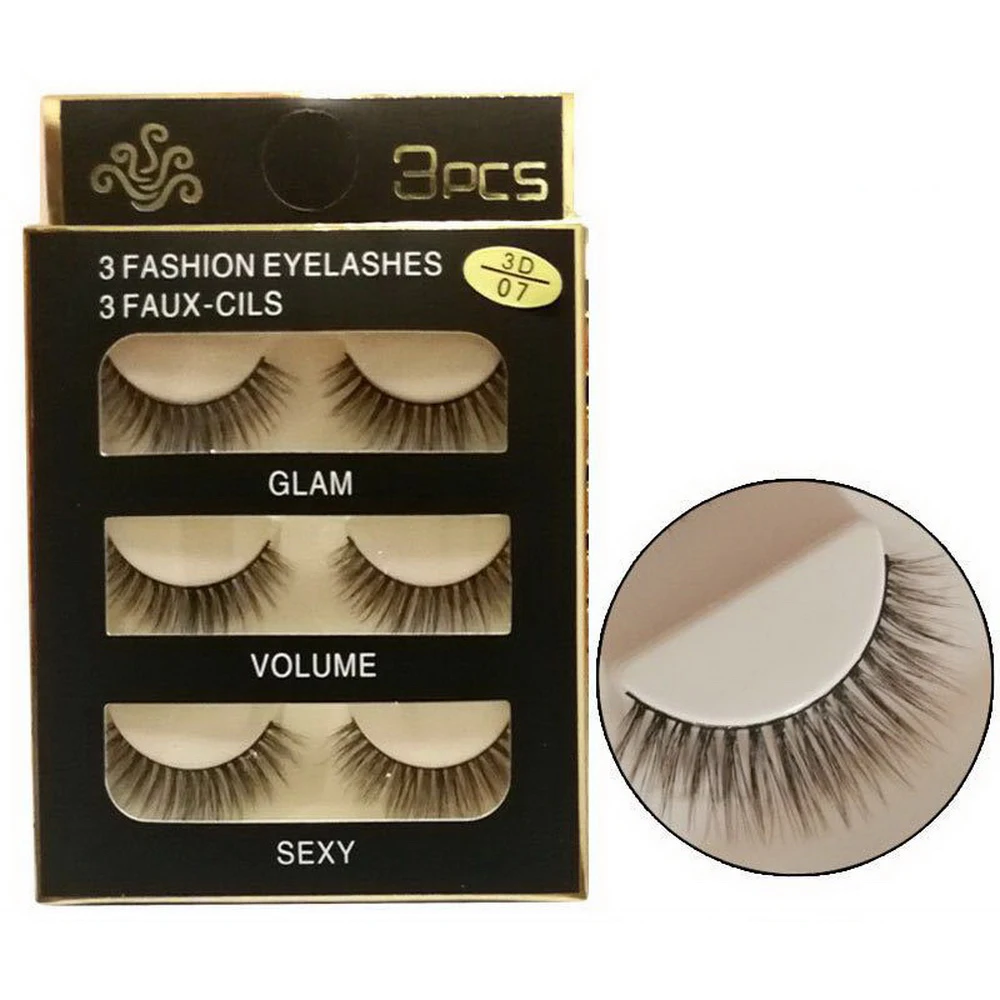 3 пары натуральных мягких накладных ресниц искусственные норковые волосы густые