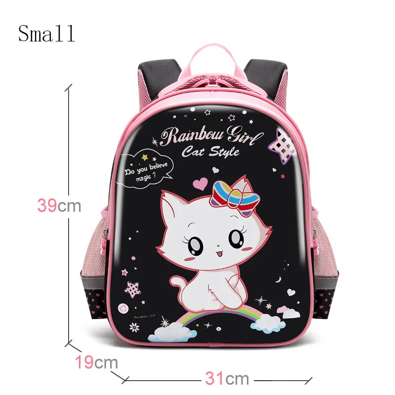 Новый черный рюкзак с кошкой блестящий школьный из искусственной кожи для