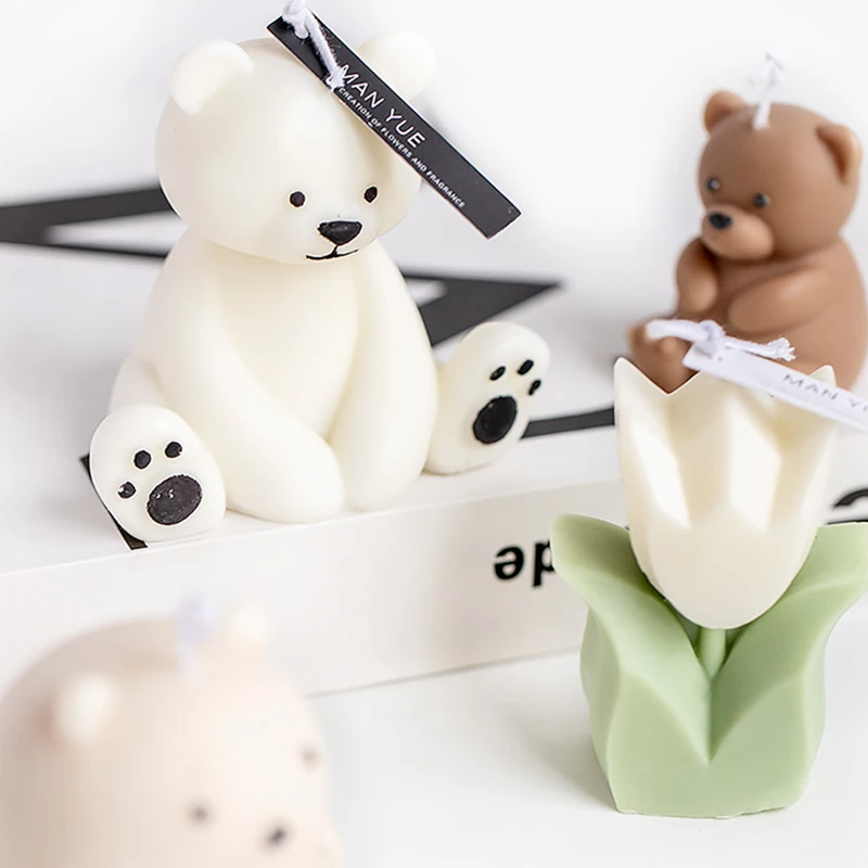 

3D Bear Candle Silicone Mold DIY Aromatherapy Candle Mold Plaster Mold Epoxy Mold Candle Making Kit Chocolate cake Mold