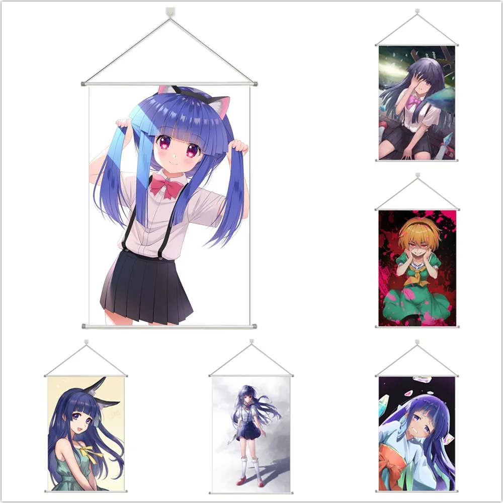

When They Cry Houjou Satoko Furude Rika Alloy Scroll Cartoon Comic Scroll Hanging Wall Decor