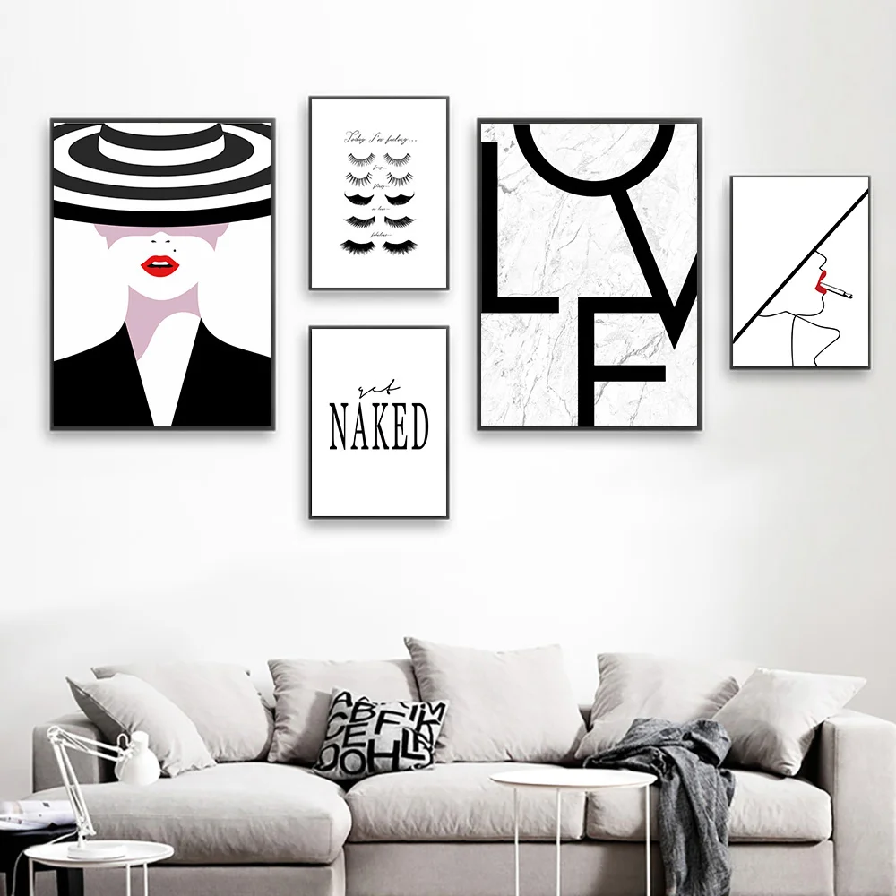 Цитаты печать живопись ресниц Красота голый скандинавские плакаты и принты минималистское полотно