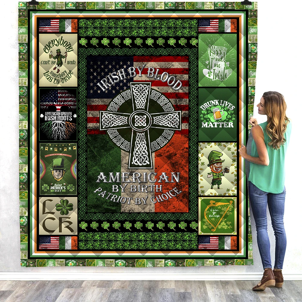 Прямая поставка 3D одеяло в стиле Св. Патрика для женщин детей взрослых постельное