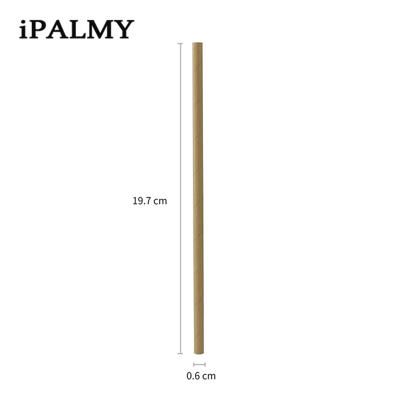 Ipalmay 200 штук коричневые крафт-бумажные биоразлагаемые трубочки питьевые