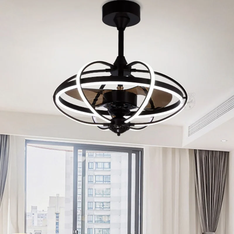 

Nordic Light Luxury Ceiling Lamp Fan Lamp Home Restaurant Bedroom Ceiling Fan Lamp Invisible with Electric Fan Integrated Lamp