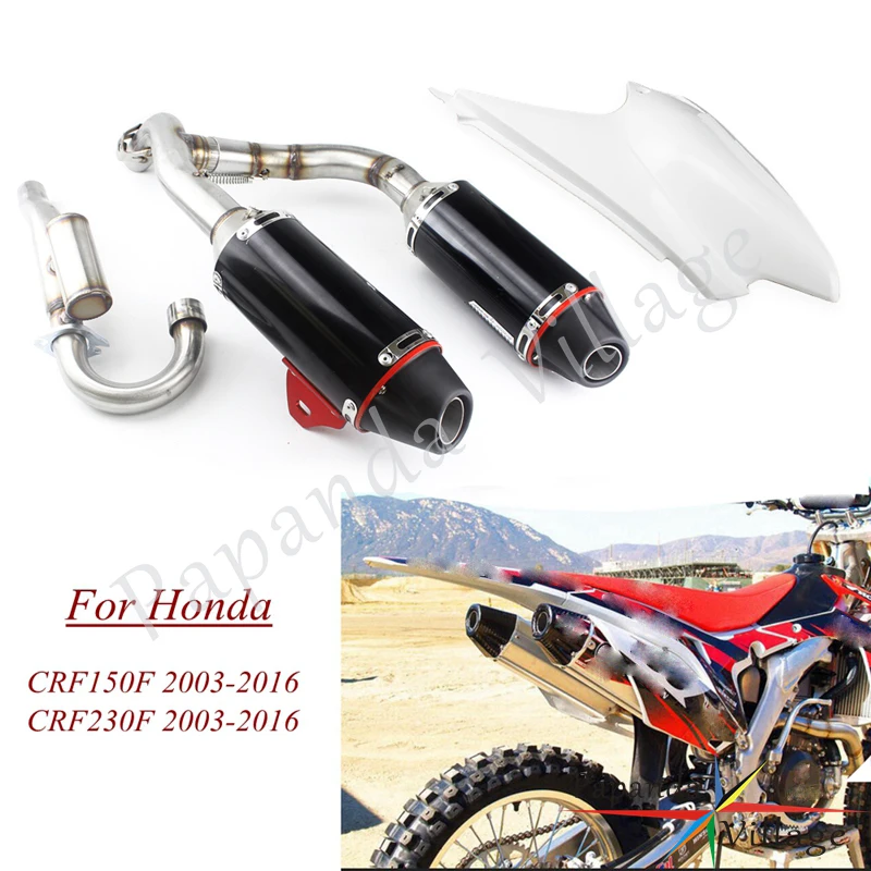 

Грязевой питбайк полный двойной выхлоп двойной глушитель трубы система с кронштейном + Задняя воздушная крышка пользовательский для Honda ...