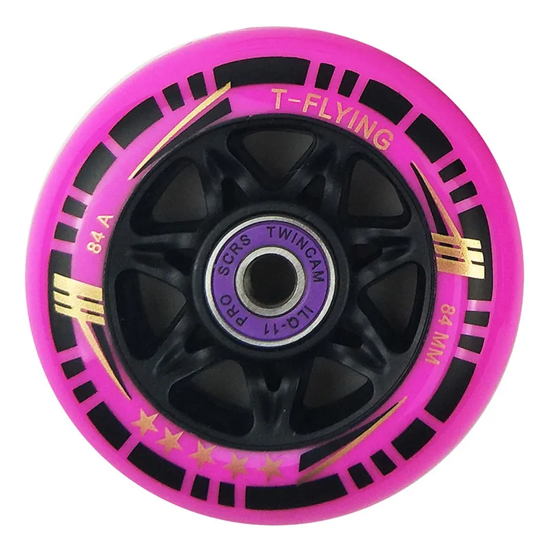 Pink 84mm ILQ11 84 мм 84A высокое отскок роликовые коньки колеса для Powerslide для MPC для CITYRUN Синий Серебряный Розовый Черный скоростные гонки катание 8 шт/партия - Цвет: Pink 84mm ILQ11
