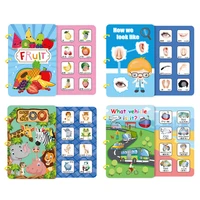children montessori quiet book toy animal friut digital matching puzzle game paste book sticker card early educational toys gift