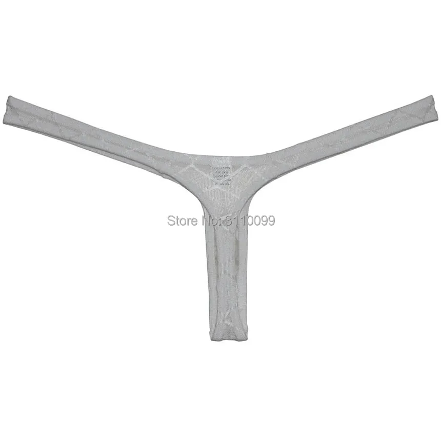 Мужское жаккардовое бикини прозрачные трусики-стринги с Т-образным ремешком |