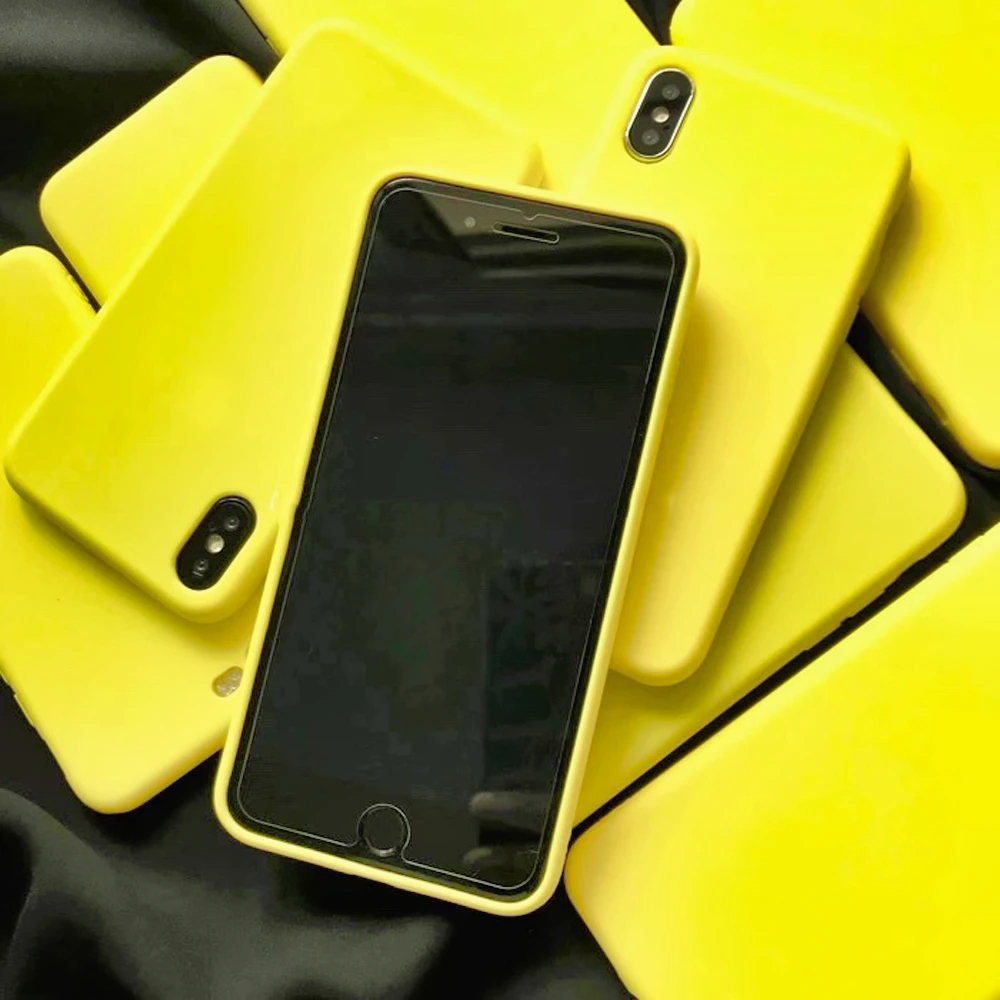 Свежий лимонно желтый чехол для телефона iphone Apple XS XR 8plus 8 7plus 7 все включено мягкий