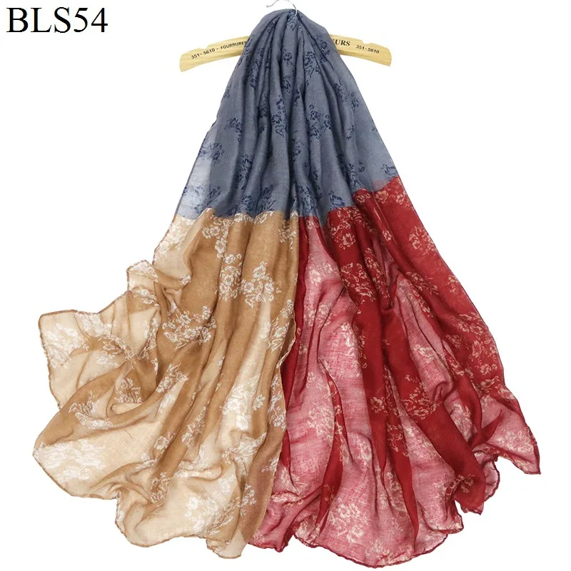 ELIfashion Модный Шарф Длинный мягкий три части Флора смешанных цветов обертывание