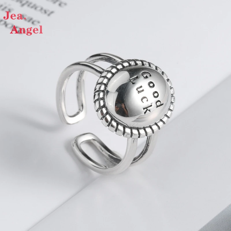 

Jea.Angel 925 Серебряные Роскошные плетеные круглые Открытые Кольца для женщин креативные на удачу Милая вечевечерние Полые Регулируемые Панк ю...