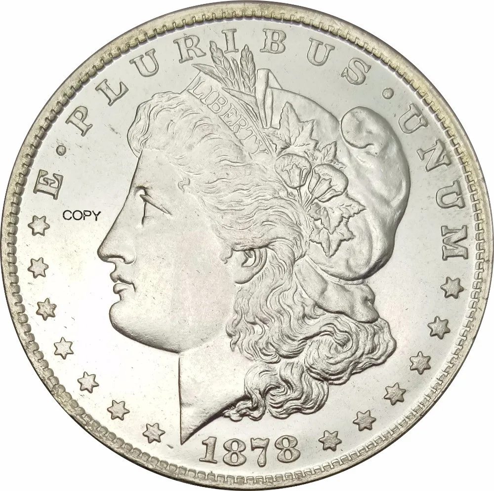 Монеты с серебряным покрытием и перьями Morgan 8 хвостов американский стиль 1878|coin