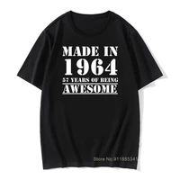 all original parts made in 1964 t shirt 57th birthday gift graphic 100 cotton tshirts male vintage hip hop daddy grandad tops
