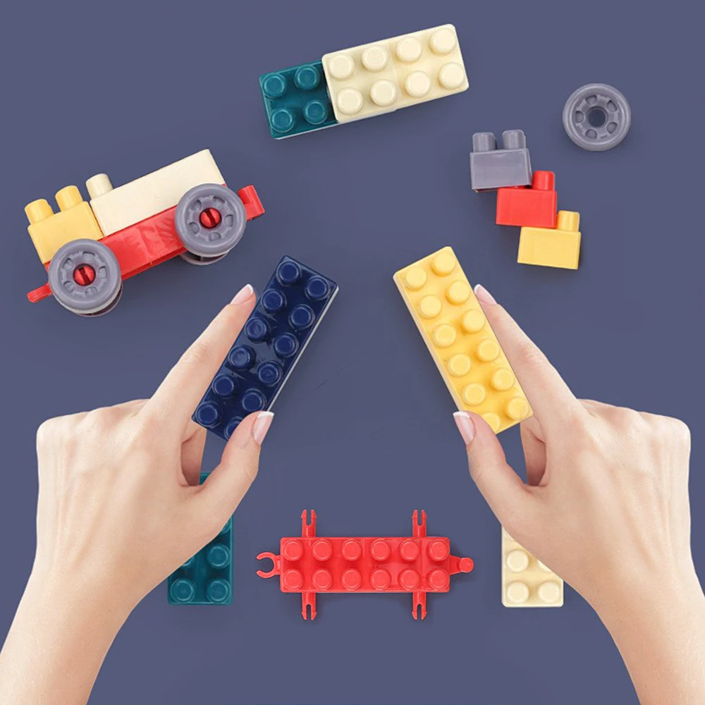 100 шт Мини Строительные блоки наборы цветные кирпичи сборка классический поезд
