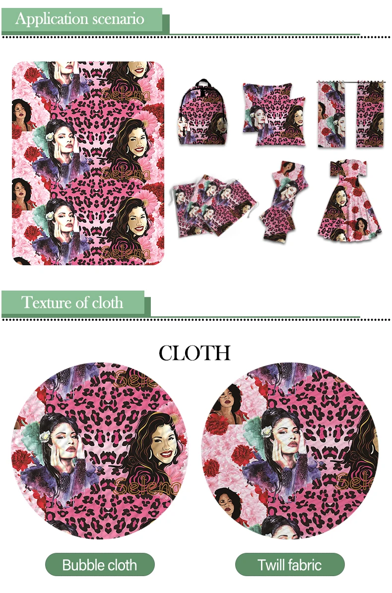 

Hot Selena Polyester Cotton Fabric Printed Twill Fabric for Tissue Sewing Quilting Fabrics Needlework Material 50*145CM