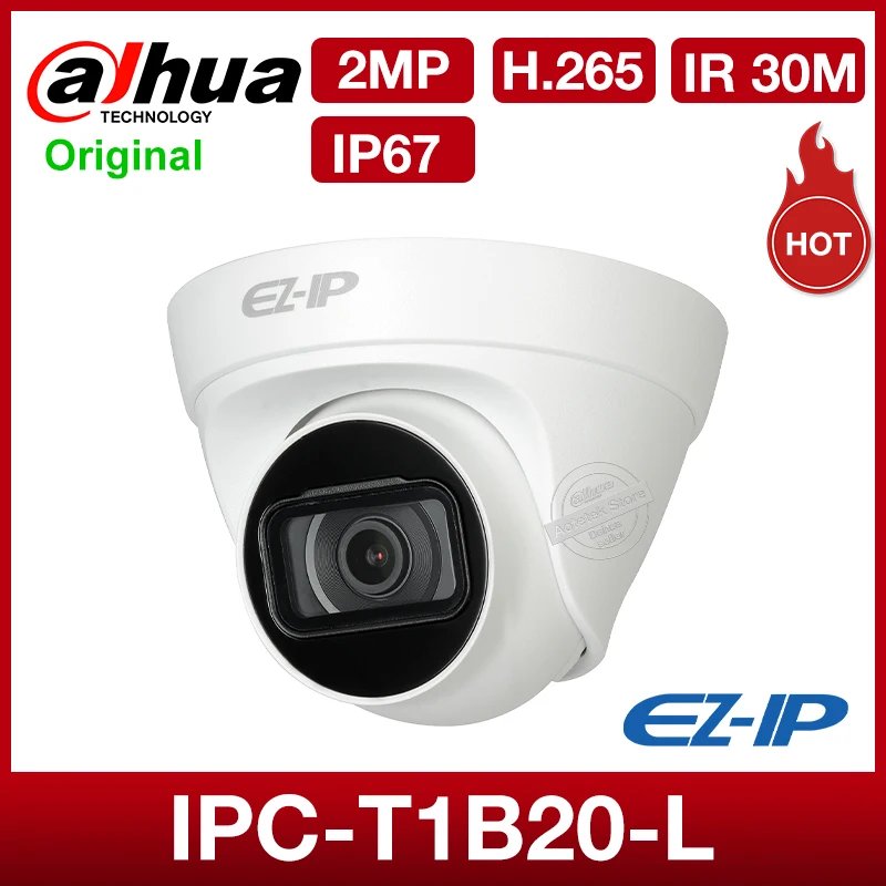 Компактная сетевая камера видеонаблюдения Dahua Φ 2 МП IP67 H.265 + Smart IR 30 м 1080P POE DWDR веб