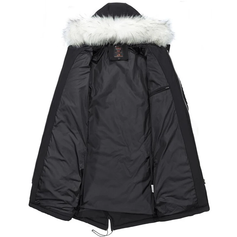 Зимние длинные куртки мужские с меховым воротником ветровки Утепленные Пальто