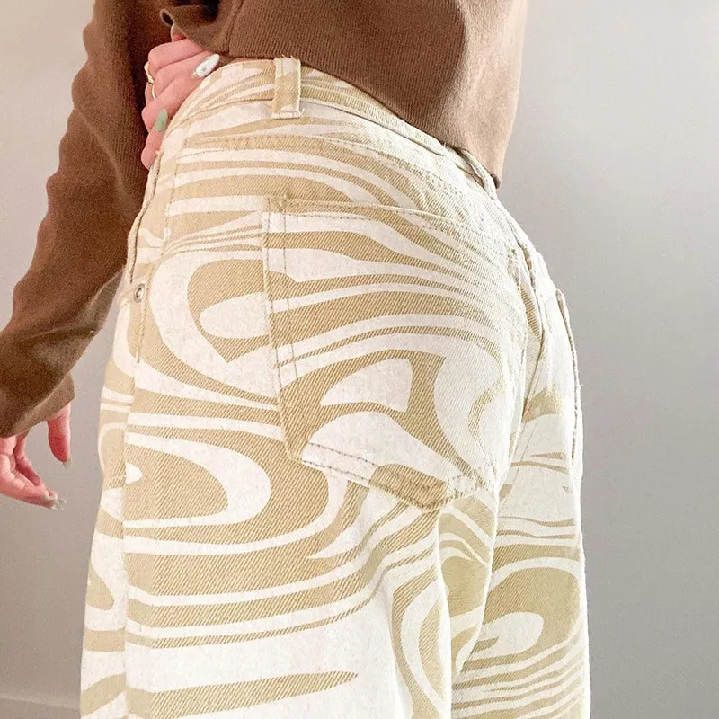 

Zebra Print Straight Women's Long Pants High Waist Pocket Casual Female Trousers 2021 Spring Streetwear Fashion Ladies Bottoms