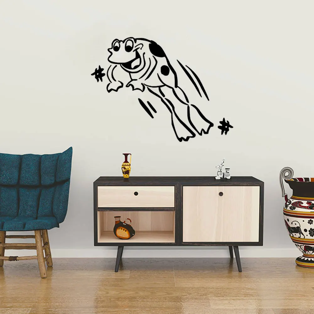 

Frog Wall Stickers Amphibians Animal Vinyl Decals Kids Room Decoration Bathroom Stickers Boys Bedroom Decor Frogs Art DW6477