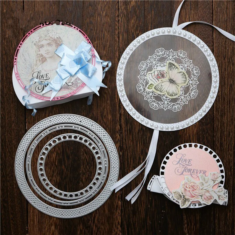 DiyArts Слои круг металлические высекальные формы рамки DIY травления под давлением