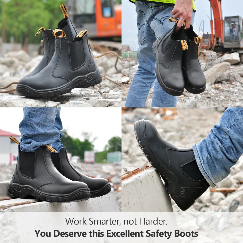

Safetoe S3 Safety Shoes With Steel Toe Cap,Light Weight Breathable Work Boots Waterproof Leather For Men And Women Botas Hombre