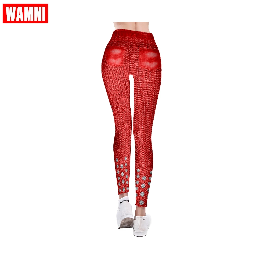 Женские красные штаны для йоги WAMNI эластичные спортивные дышащие леггинсы