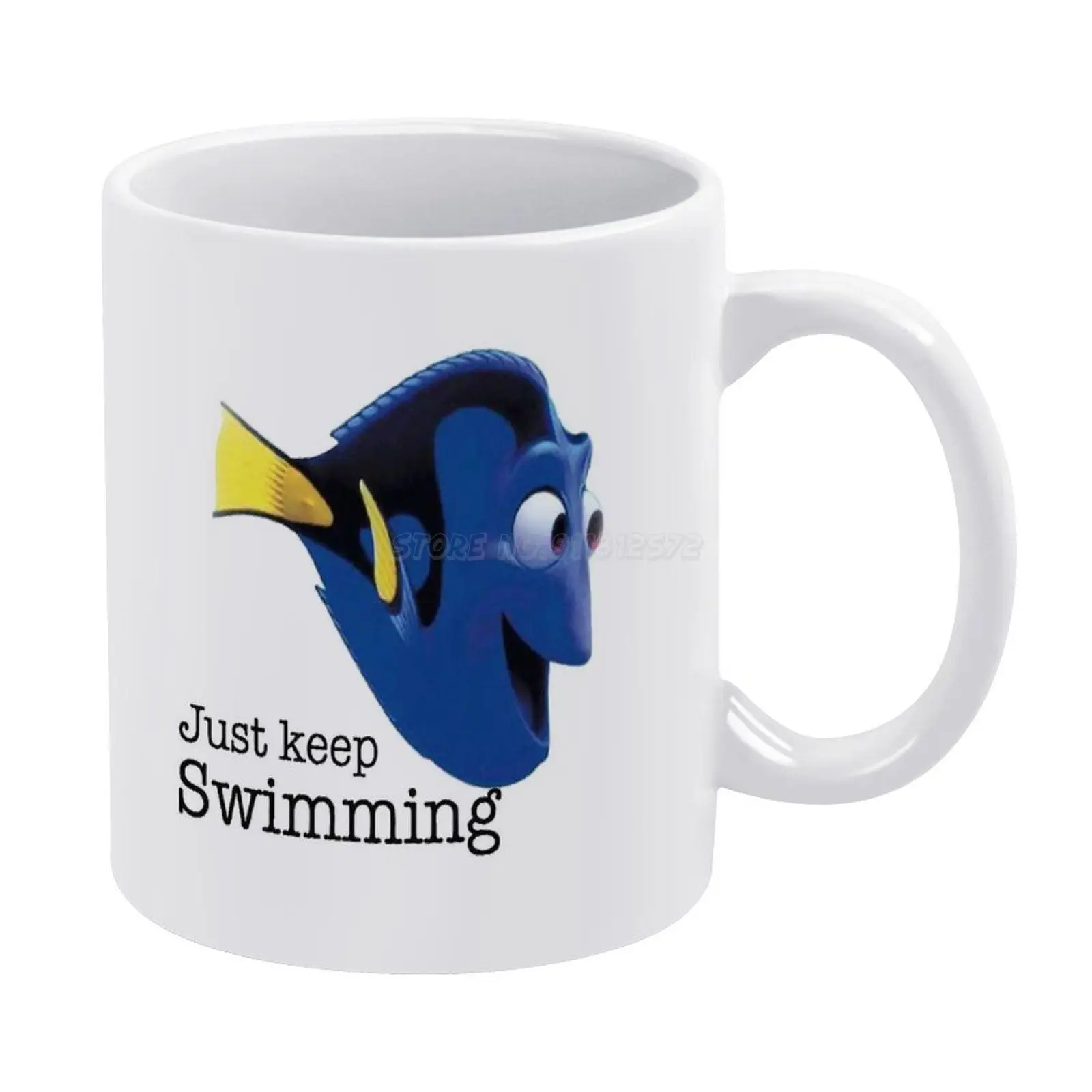 Просто продолжайте плавать-белая кружка Немо 11 унций забавная керамическая для