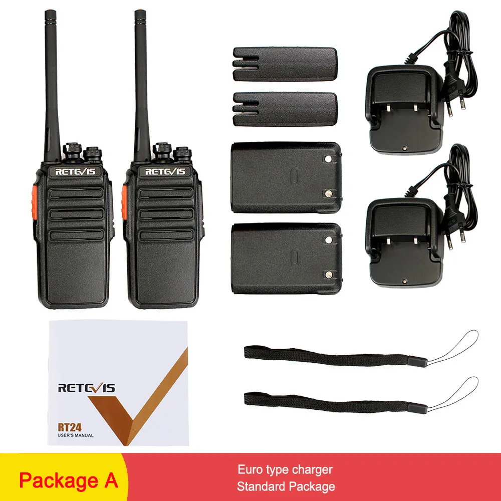 EU Charger 2 шт. Retevis RT24 PMR Радио рация без лицензии 0,5 Вт PMR446 16CH VOX скремблер Squelch удобный двухсторонний радио Comunicador - Цвет: EU Charger