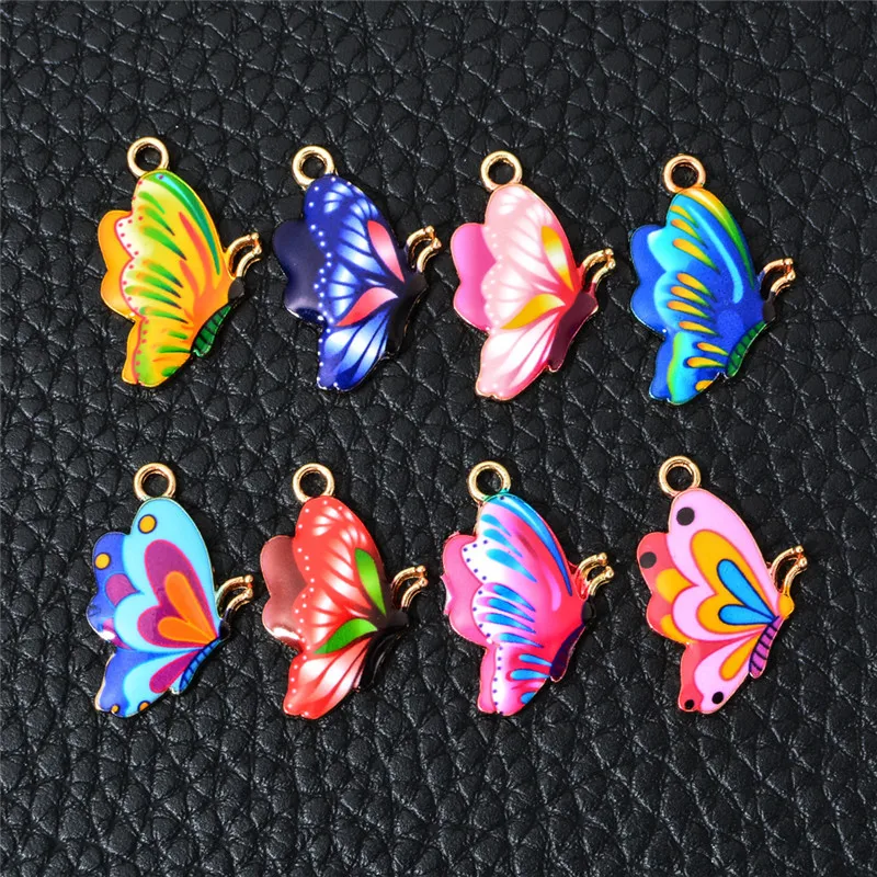 Подвески бабочки Красочные эмаль бабочка очарование мелких животных DIY