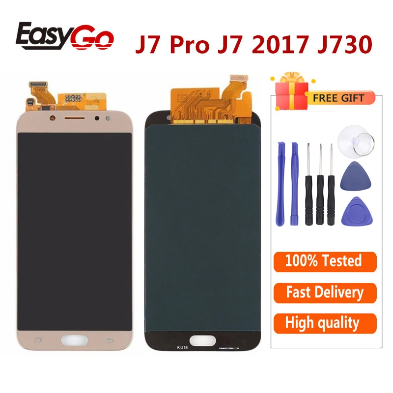 J730 lcd для samsung Galaxy J7 Pro lcd J730 SM-J730F J730FM/DS J730F lcd экран с кодирующий преобразователь сенсорного экрана в сборе