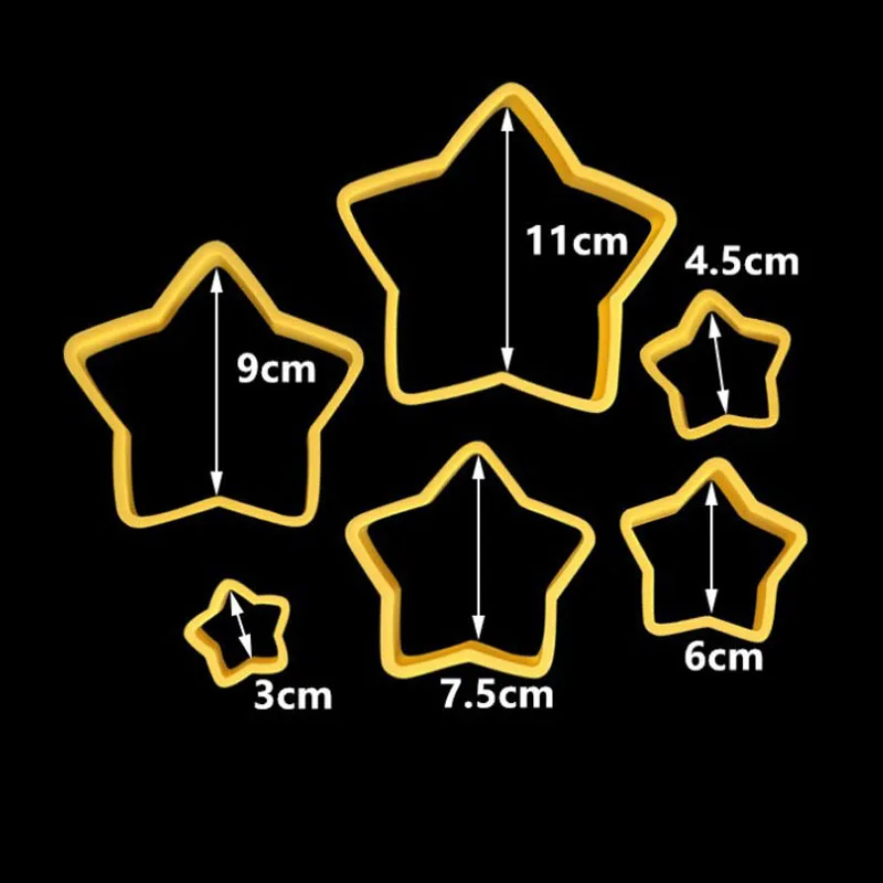 6 шт. в форме рождественской звезды форма для печенья пластиковая Рождественская