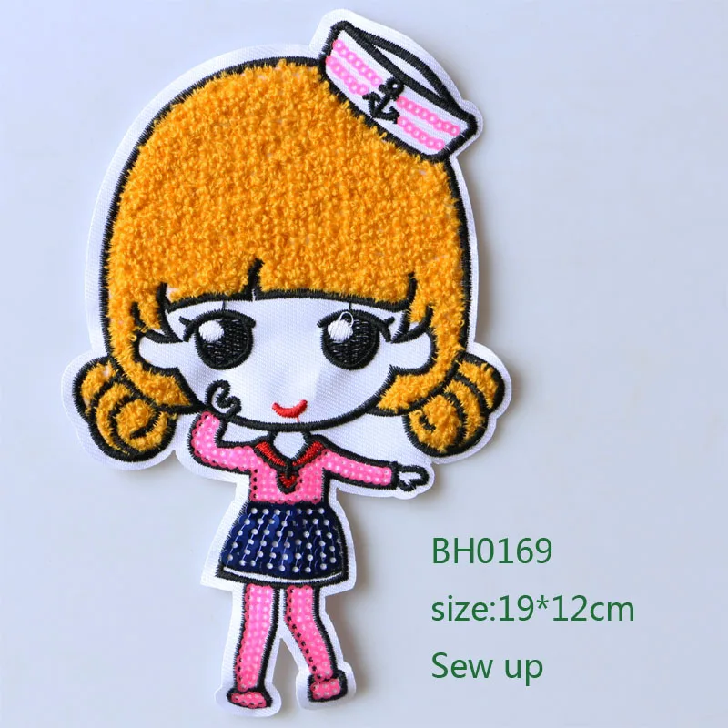 Clever and cute little girl Sequin icon Embroidered Iron on Patch for Clothing DIY Strip Clothes Patchwork Sticker Custom Badges | Дом и сад