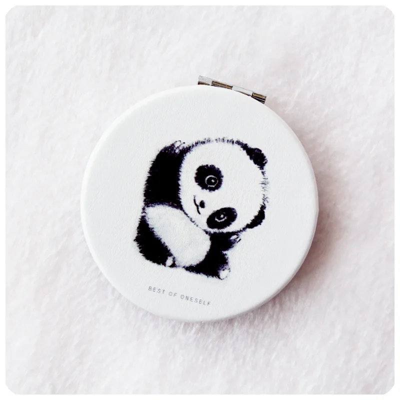 Милое мини зеркало для макияжа двухстороннее складное компактное карманное