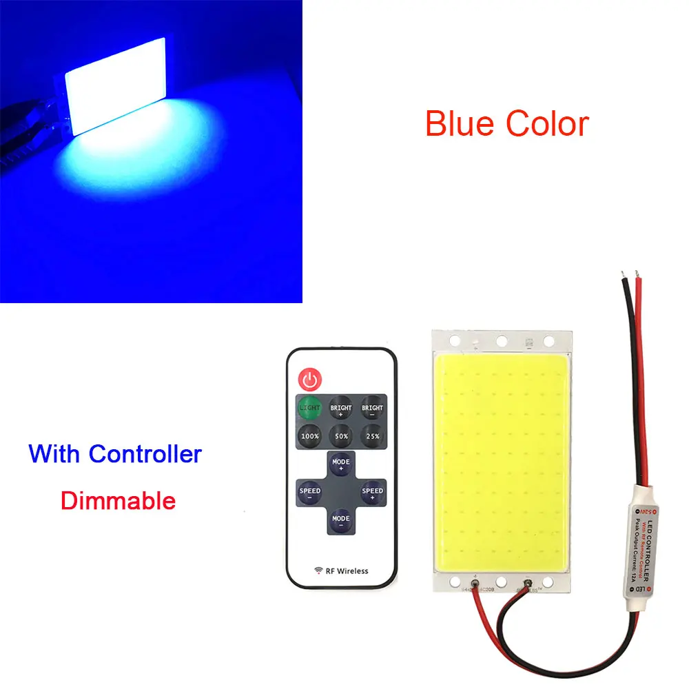 COB RC Blue 12 В 15 Вт COB светодиодный панельный светильник с регулятором яркости 1500LM теплый натуральный холодный белый DC12V Диммируемый светодиодный светильник для Diy работы Декор лампы - Испускаемый цвет: COB RC Blue