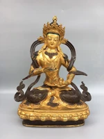 12chinese folk collection old bronze gilt cinnabar vajrasattoo vajrasattva back light sitting buddha enshrine the buddha