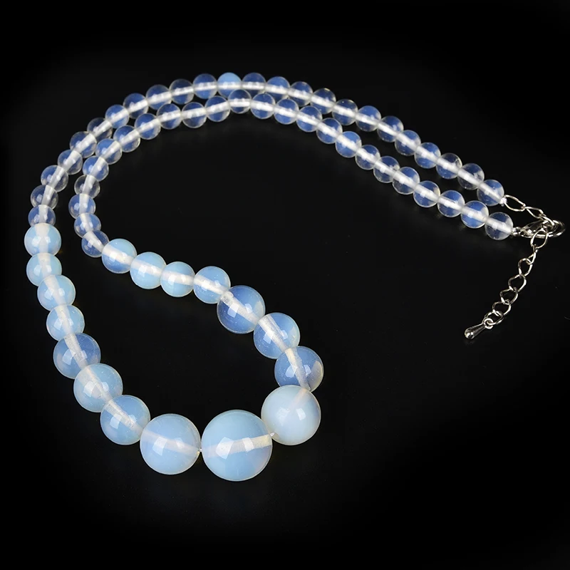 Beautiful transparent crystal opal Tower Necklace Chain Semi-precious Stone 6-14mm beads Craft Jewelry Making 17.5inch | Украшения и