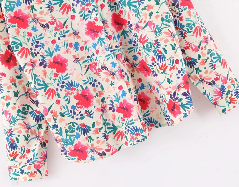 ROHOPO/женская блузка с длинными рукавами и цветочным принтом элегантная Осенняя