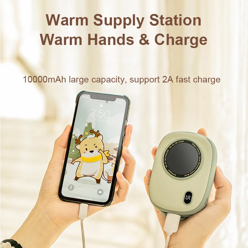 2021 10000mah usb hand warmer with power bank rechargeable portable heater for home travel mini heater convector winter pocket free global shipping