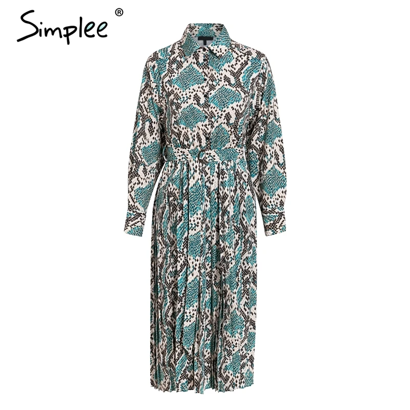 Женское платье-рубашка Simplee со змеиным принтом женское винтажное зеленое длинное