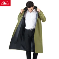 long trench coat raincoat thickened canvas adult one piece outdoor working labor protection waterproof raincoat poncho