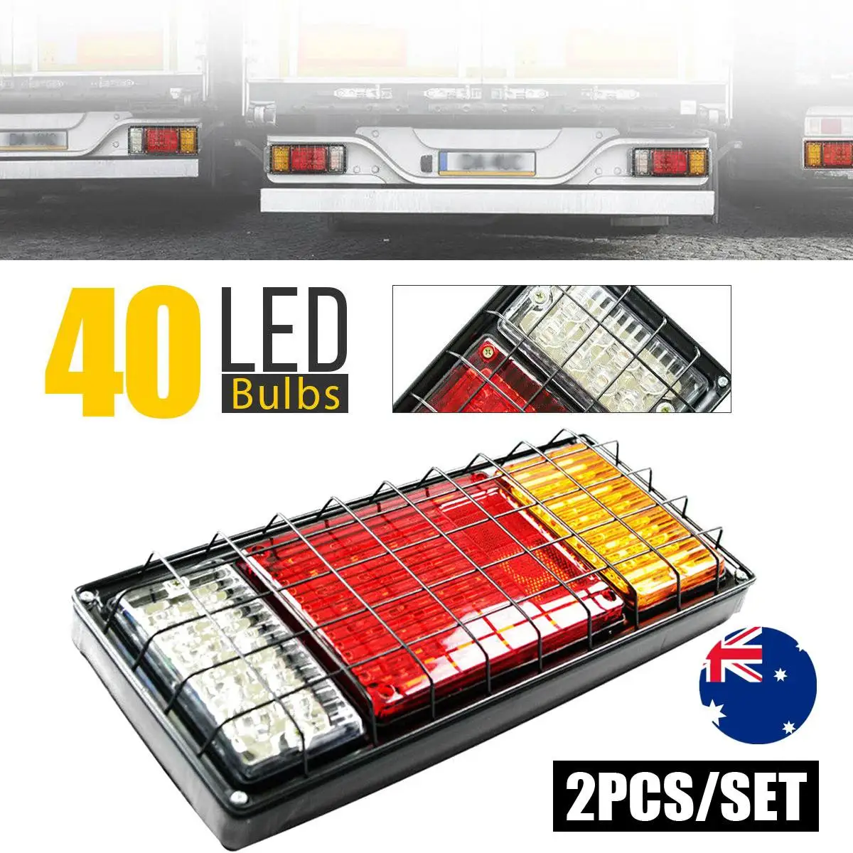 

2PCS 12V Waterproof Truck Trailer Side Marker Indicators light Car Turn Signal Brake Rear Warning Tail Light LED Warning Lamp